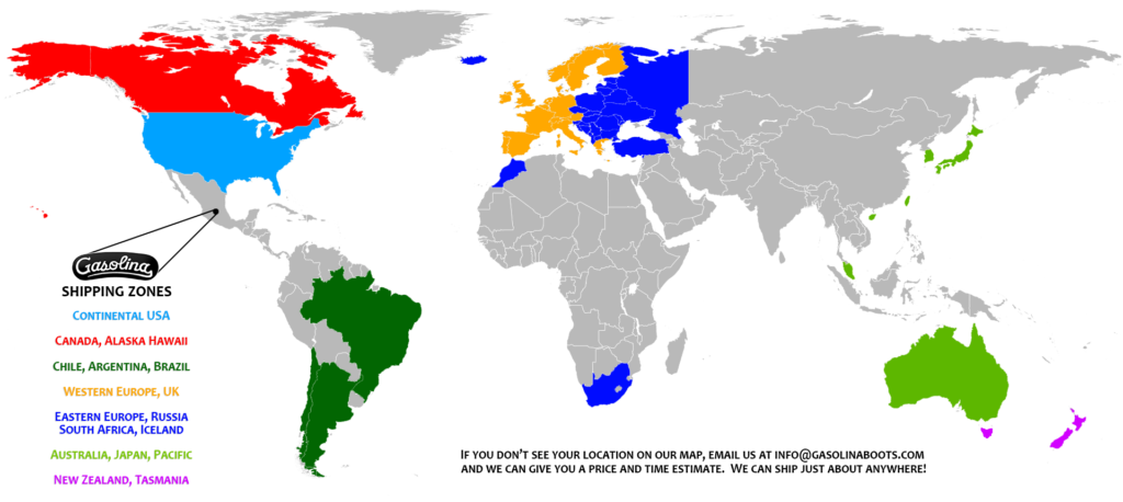 Gasolina Shipping Regions